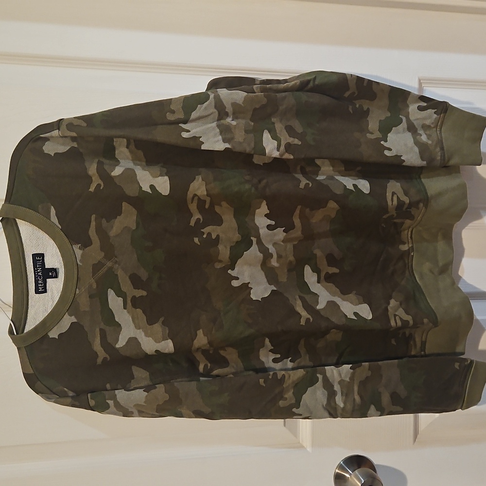 JCrew mercantile camo crew neck sweater